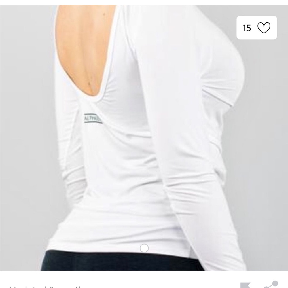 Alphalete white open back long sleeve shirt